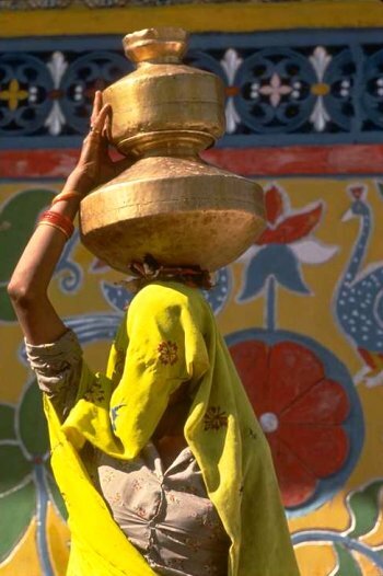Housewife fetching water